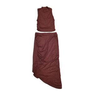 EUC Madden NYC Maroon Skirt And Sleeveless Top Set Sz‎ M